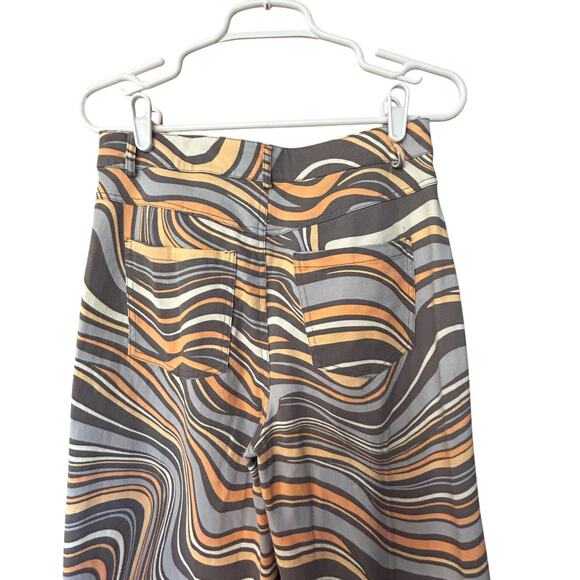 Forever 21 Women’s Allover Abstract Crop Top & Matching Pants Orange Swirls M - Picture 10 of 16